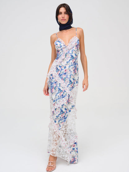 For Love and Lemons - Josalyn Maxi Dress - Blue