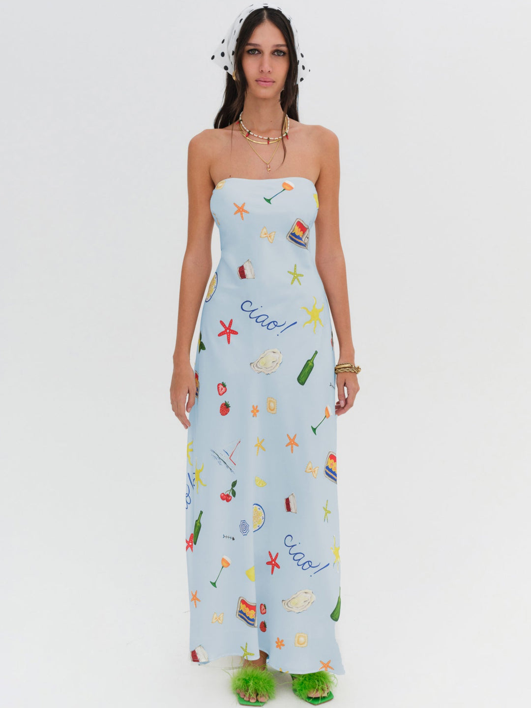 For Love and Lemons - Carla Strapless Maxi Dress - Blue