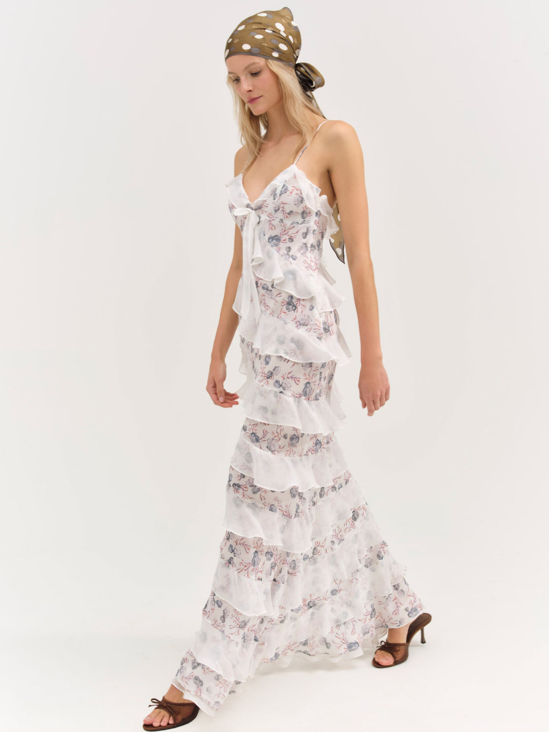 For Love and Lemons - Debby Ruffled Maxi Dress - White