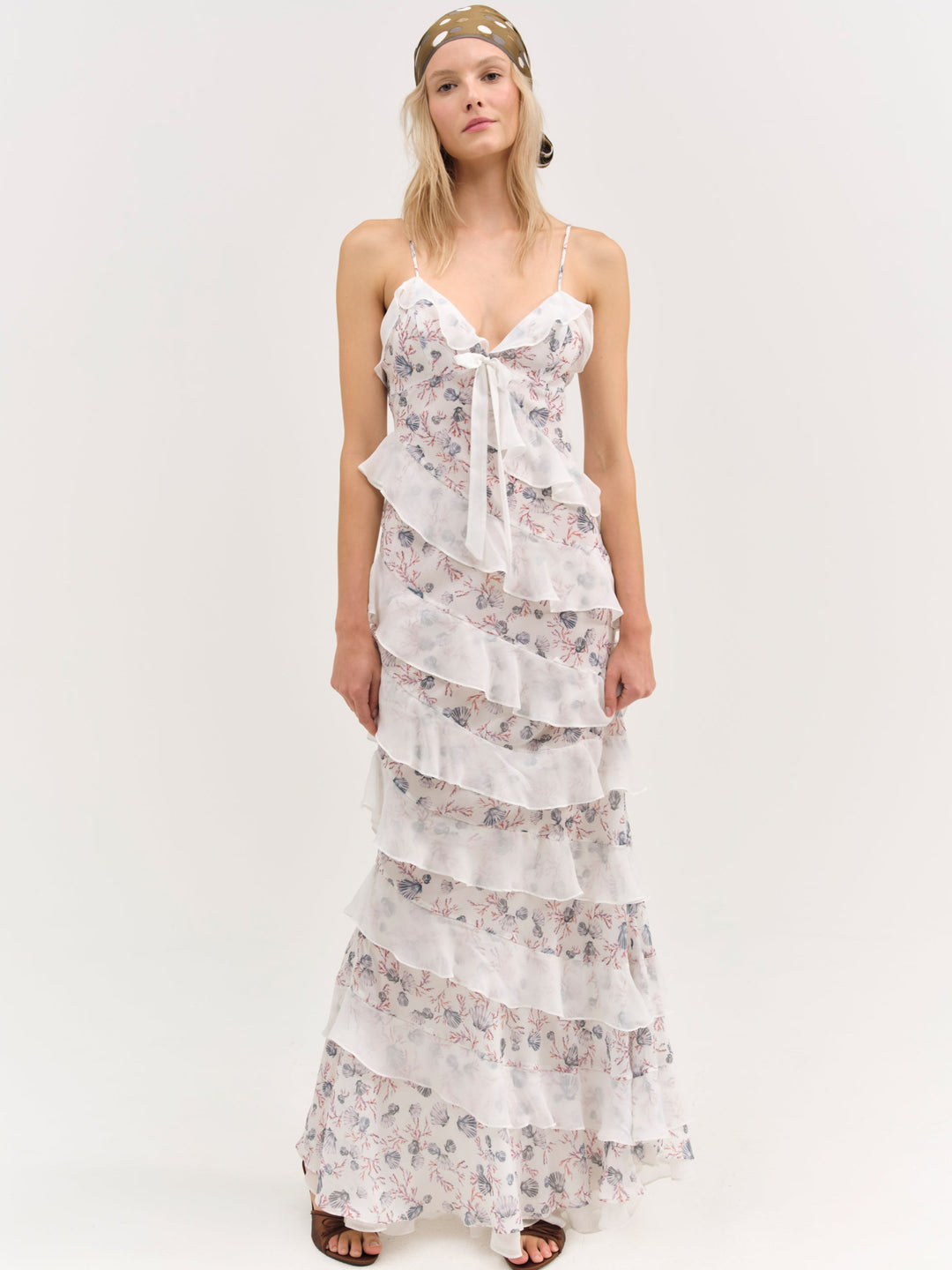 For Love and Lemons - Debby Ruffled Maxi Dress - White