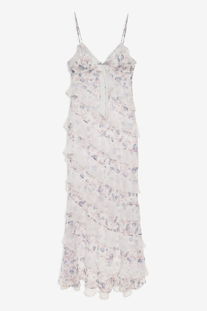 For Love and Lemons - Debby Ruffled Maxi Dress - White