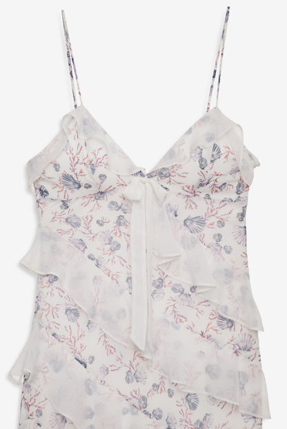 For Love and Lemons - Debby Ruffled Maxi Dress - White