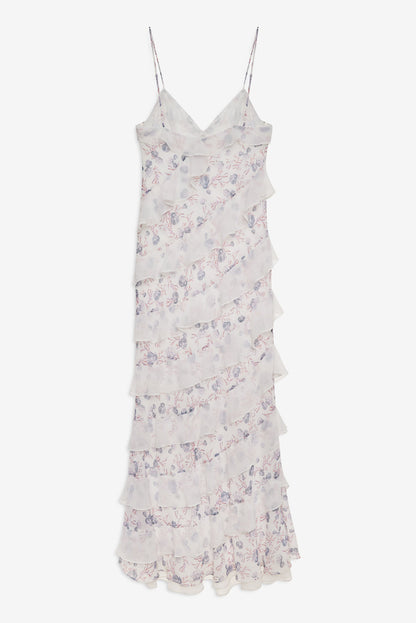 For Love and Lemons - Debby Ruffled Maxi Dress - White