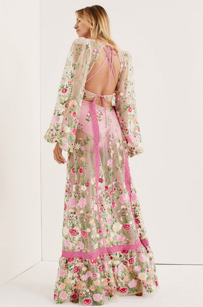 For Love and Lemons - Luna Maxi Dress - Pink