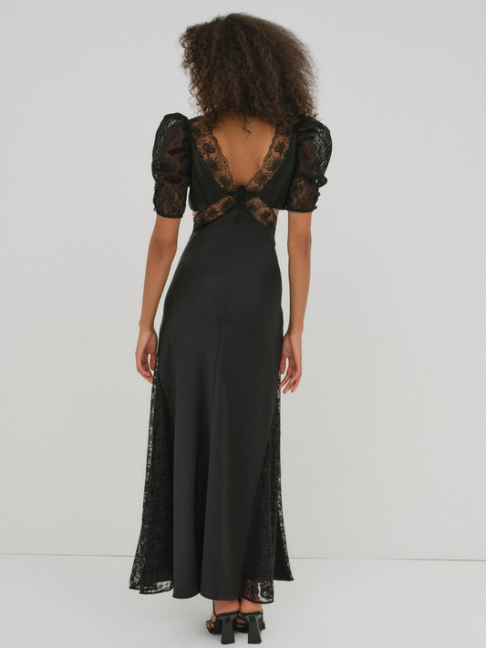 For Love and Lemons Corinne Maxi Dress - Black