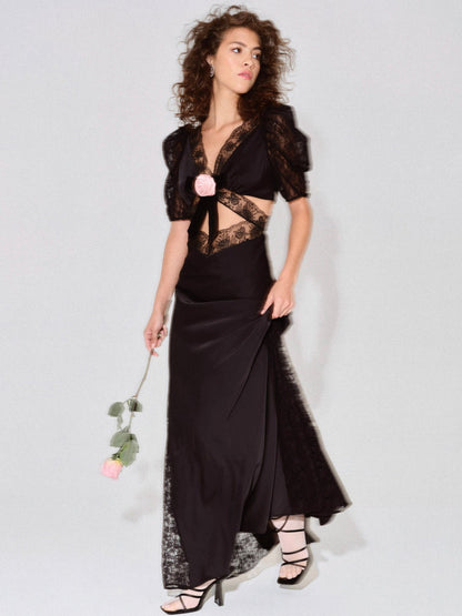 For Love and Lemons - Corinne Maxi Dress - Black