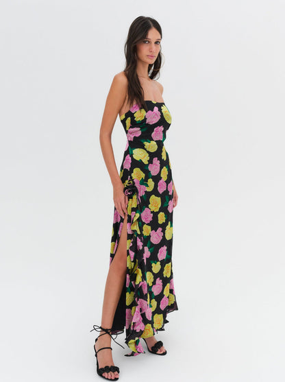For Love and Lemons - Madison Strapless Maxi Dress - Black