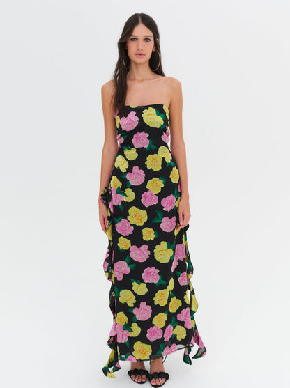 For Love and Lemons - Madison Strapless Maxi Dress - Black